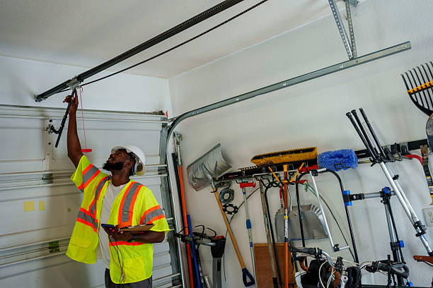 Professional Garage Door Panel Replacement technician working in Angleton, TX